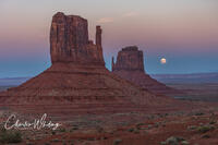 Mitten Buttes and the Rising Harvest Moon
