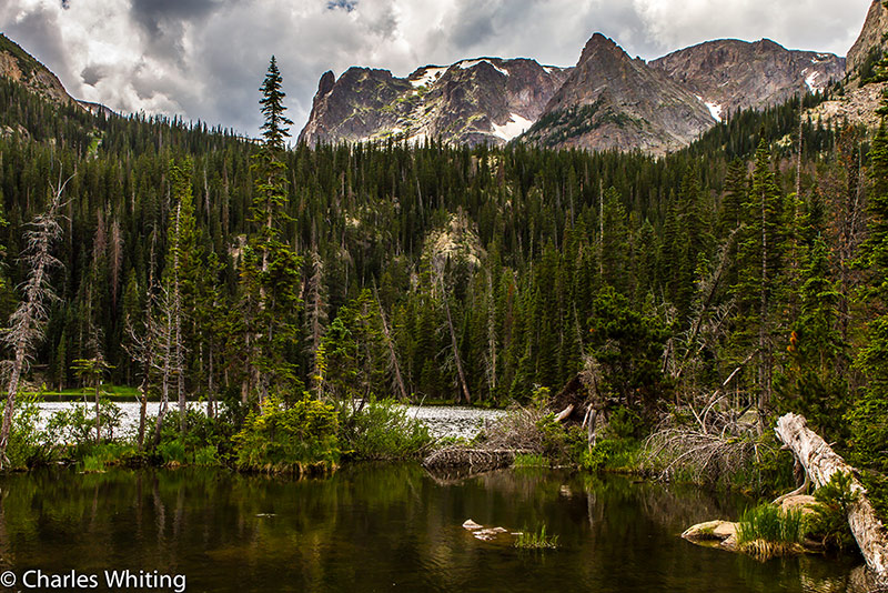 Little Matterhorn (11,586) and Knobtop Mountain (12,331') from Fern Lake, Odessa Gorge, Rocky Mountain National Park.