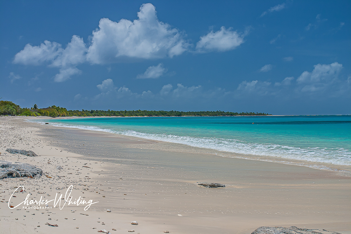 Sweeping crescent beach at Bikini Atoll