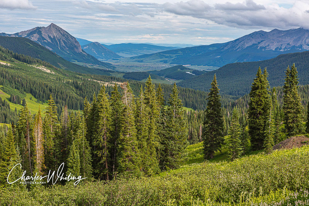 A view of the Crested Butte valley from an old mining camp
