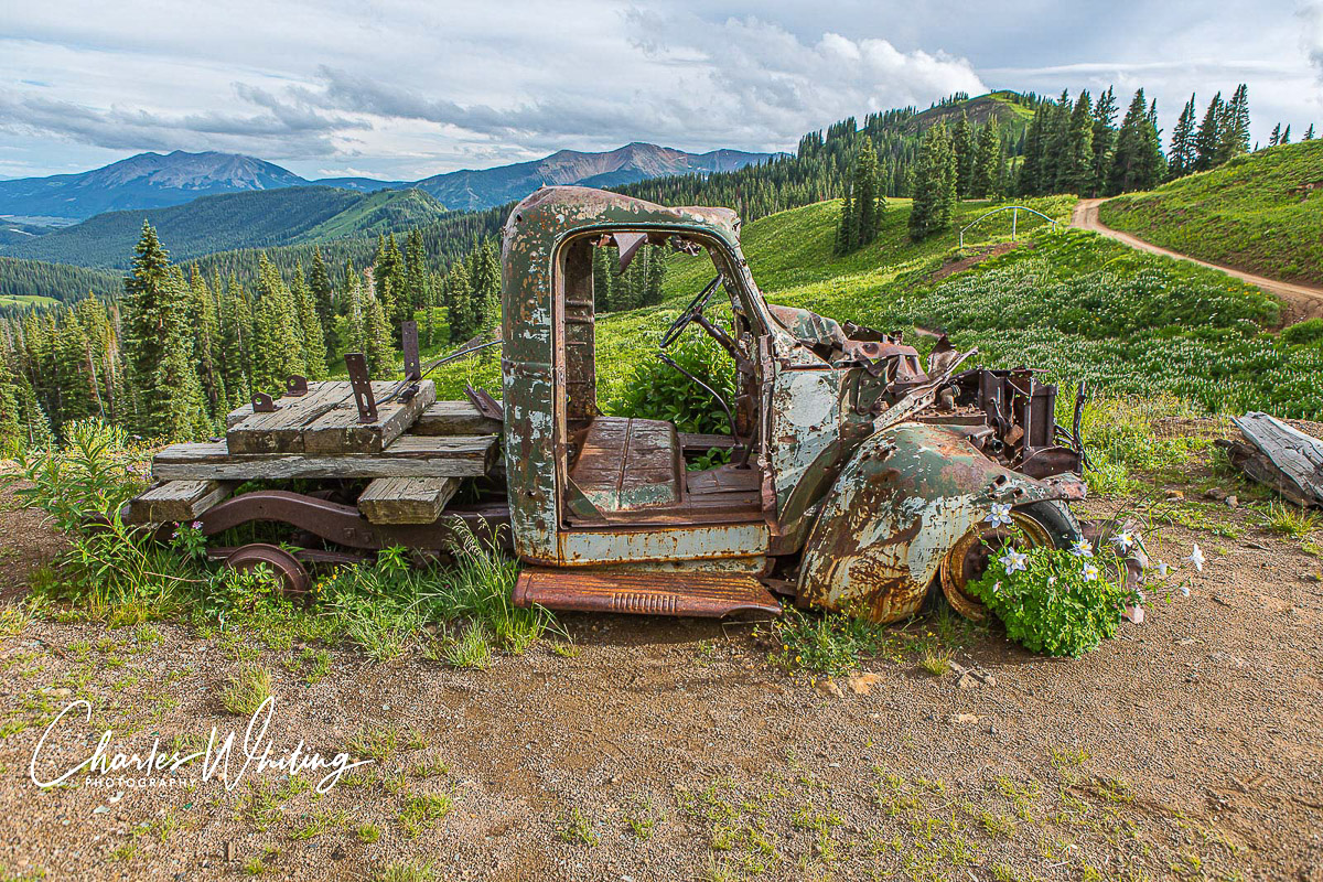 An old mining truck slowly wastes away