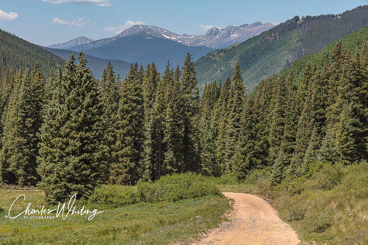 View from Shrine Pass in the Colorado Sawatch Range looking toward the mining town of Red Cliff